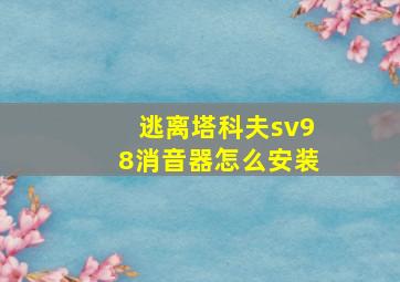 逃离塔科夫sv98消音器怎么安装