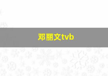 邓丽文tvb