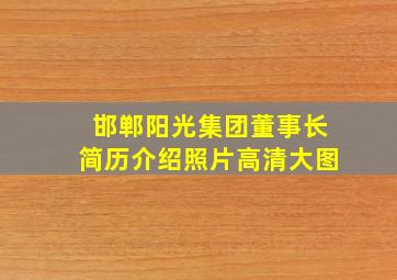 邯郸阳光集团董事长简历介绍照片高清大图