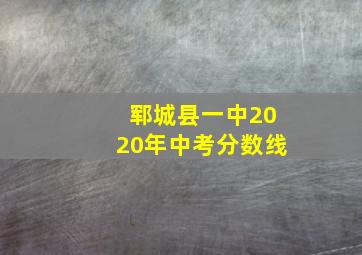 郓城县一中2020年中考分数线