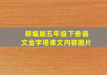 部编版五年级下册语文金字塔课文内容图片