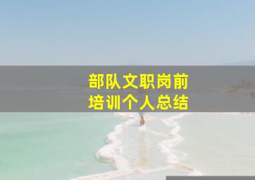 部队文职岗前培训个人总结