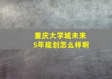 重庆大学城未来5年规划怎么样啊