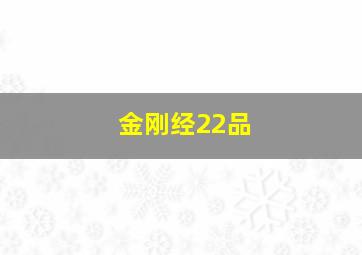 金刚经22品