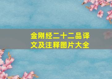 金刚经二十二品译文及注释图片大全