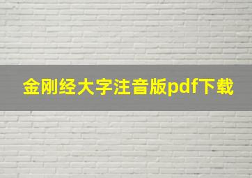 金刚经大字注音版pdf下载