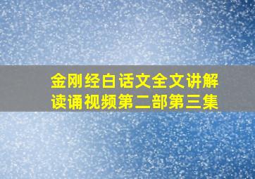 金刚经白话文全文讲解读诵视频第二部第三集