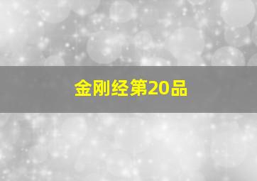 金刚经第20品