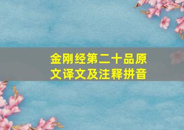 金刚经第二十品原文译文及注释拼音