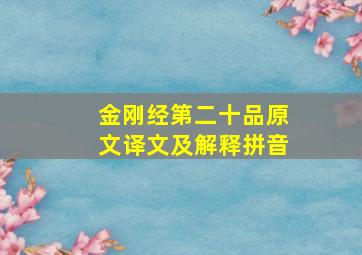 金刚经第二十品原文译文及解释拼音