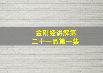 金刚经讲解第二十一品第一集