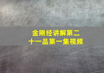 金刚经讲解第二十一品第一集视频