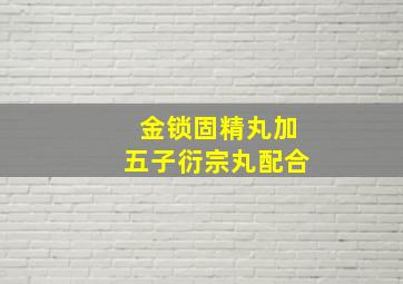 金锁固精丸加五子衍宗丸配合