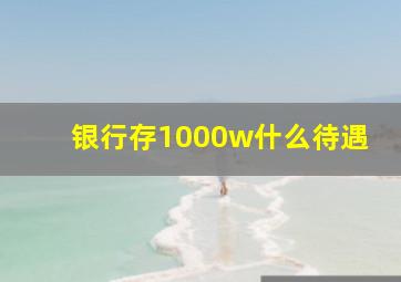 银行存1000w什么待遇