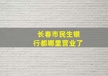 长春市民生银行都哪里营业了