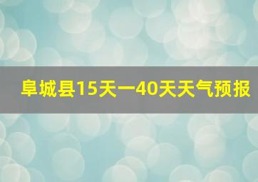 阜城县15天一40天天气预报