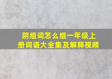 阴组词怎么组一年级上册词语大全集及解释视频