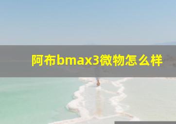 阿布bmax3微物怎么样