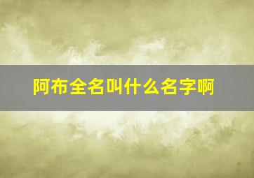 阿布全名叫什么名字啊