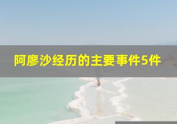 阿廖沙经历的主要事件5件