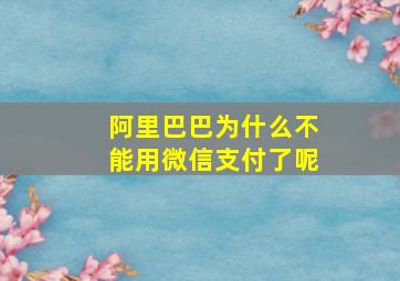 阿里巴巴为什么不能用微信支付了呢