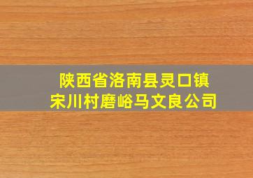 陕西省洛南县灵口镇宋川村磨峪马文良公司