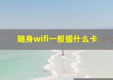 随身wifi一般插什么卡