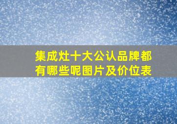 集成灶十大公认品牌都有哪些呢图片及价位表