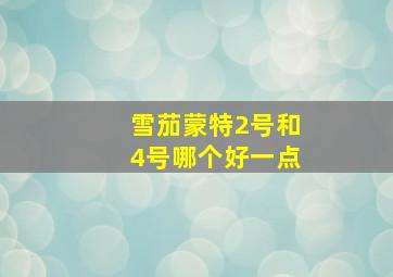 雪茄蒙特2号和4号哪个好一点