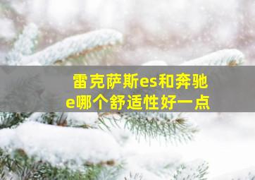 雷克萨斯es和奔驰e哪个舒适性好一点