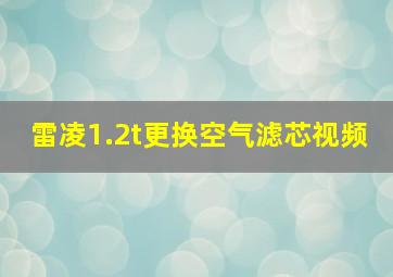 雷凌1.2t更换空气滤芯视频