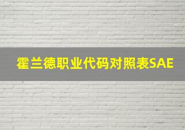 霍兰德职业代码对照表SAE