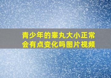 青少年的睾丸大小正常会有点变化吗图片视频