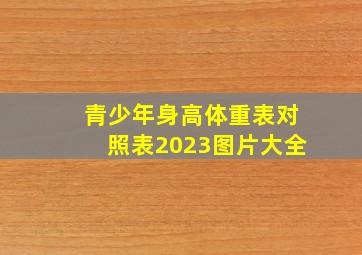 青少年身高体重表对照表2023图片大全