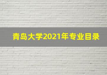 青岛大学2021年专业目录