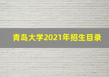 青岛大学2021年招生目录