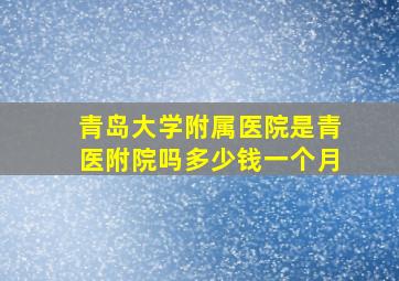 青岛大学附属医院是青医附院吗多少钱一个月