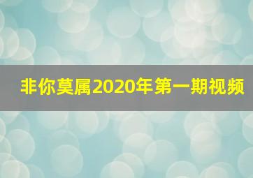 非你莫属2020年第一期视频