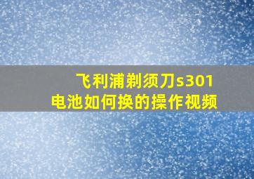 飞利浦剃须刀s301电池如何换的操作视频