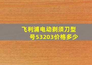 飞利浦电动剃须刀型号53203价格多少