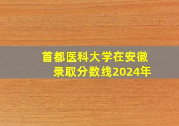 首都医科大学在安徽录取分数线2024年