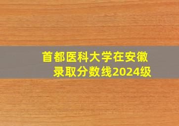 首都医科大学在安徽录取分数线2024级