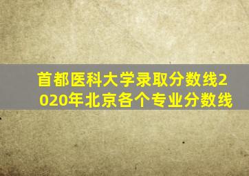 首都医科大学录取分数线2020年北京各个专业分数线