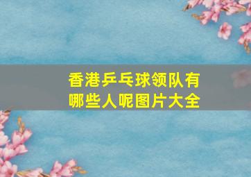 香港乒乓球领队有哪些人呢图片大全