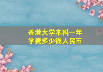 香港大学本科一年学费多少钱人民币