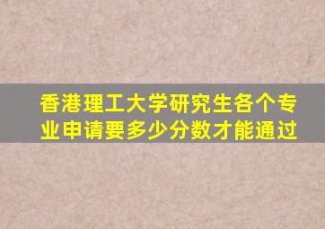 香港理工大学研究生各个专业申请要多少分数才能通过