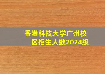 香港科技大学广州校区招生人数2024级