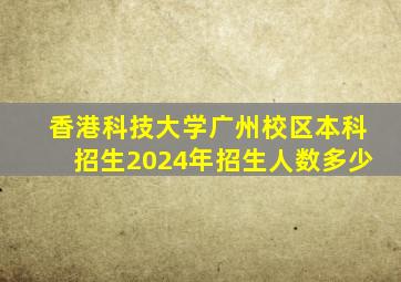 香港科技大学广州校区本科招生2024年招生人数多少