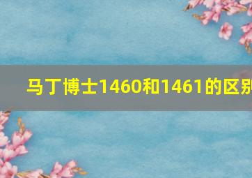 马丁博士1460和1461的区别