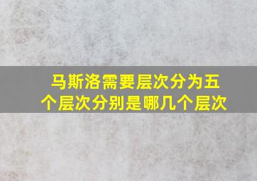 马斯洛需要层次分为五个层次分别是哪几个层次